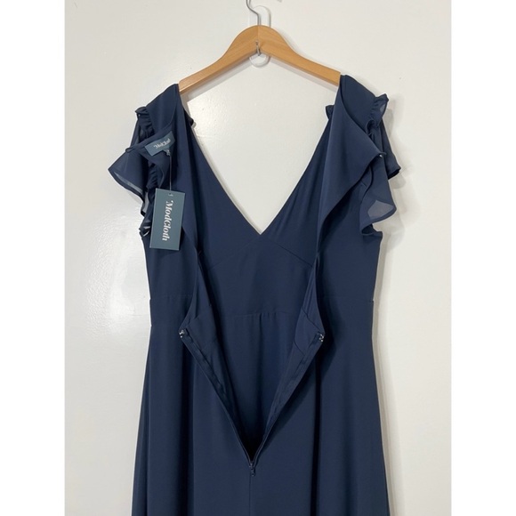 ModCloth Navy Blue You're Flowing Places Maxi Dress Size 14 - Picture 10 of 12
